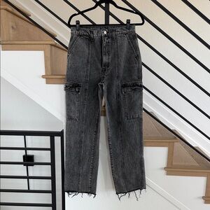 GRLFRND Charcoal Cargo Jeans